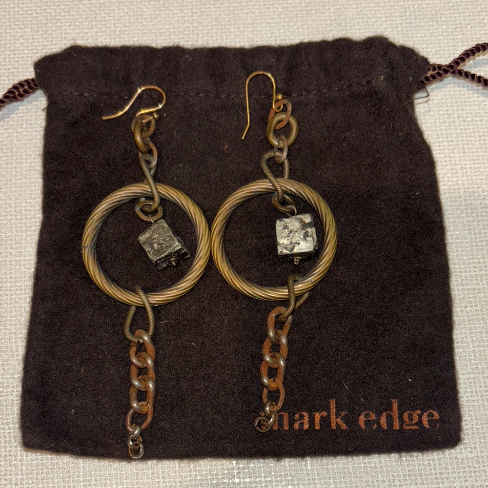 Mark Edge Handmade vintage recycled up cycled dangle earrings